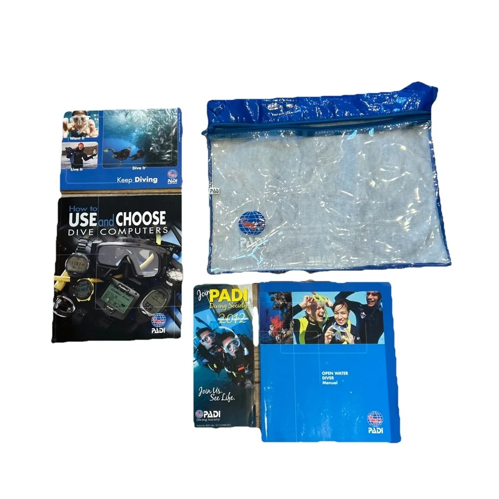 Padi 2012 Crew Diving Kit:Keep Diving Book/Open Water Manual/Padi Waterproof Bag